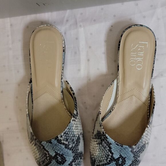 🔥Franco Sarto🔥 Bridget 2 Mules Multi Snake Blue Size 8 - Picture 6 of 10